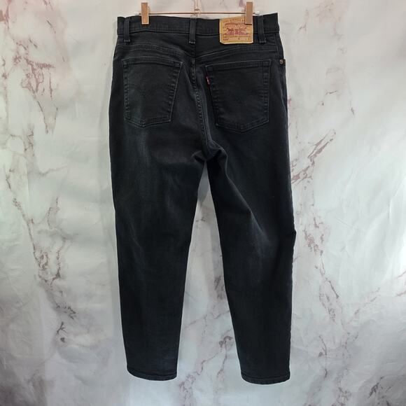 Vintage Levis Jeans Womens 31 X 28 550 Black Batwing Y2K 2002 Relaxed Tapered
